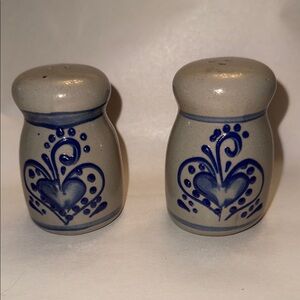 Blue and Gray Ceramic Salt and Pepper Shakers